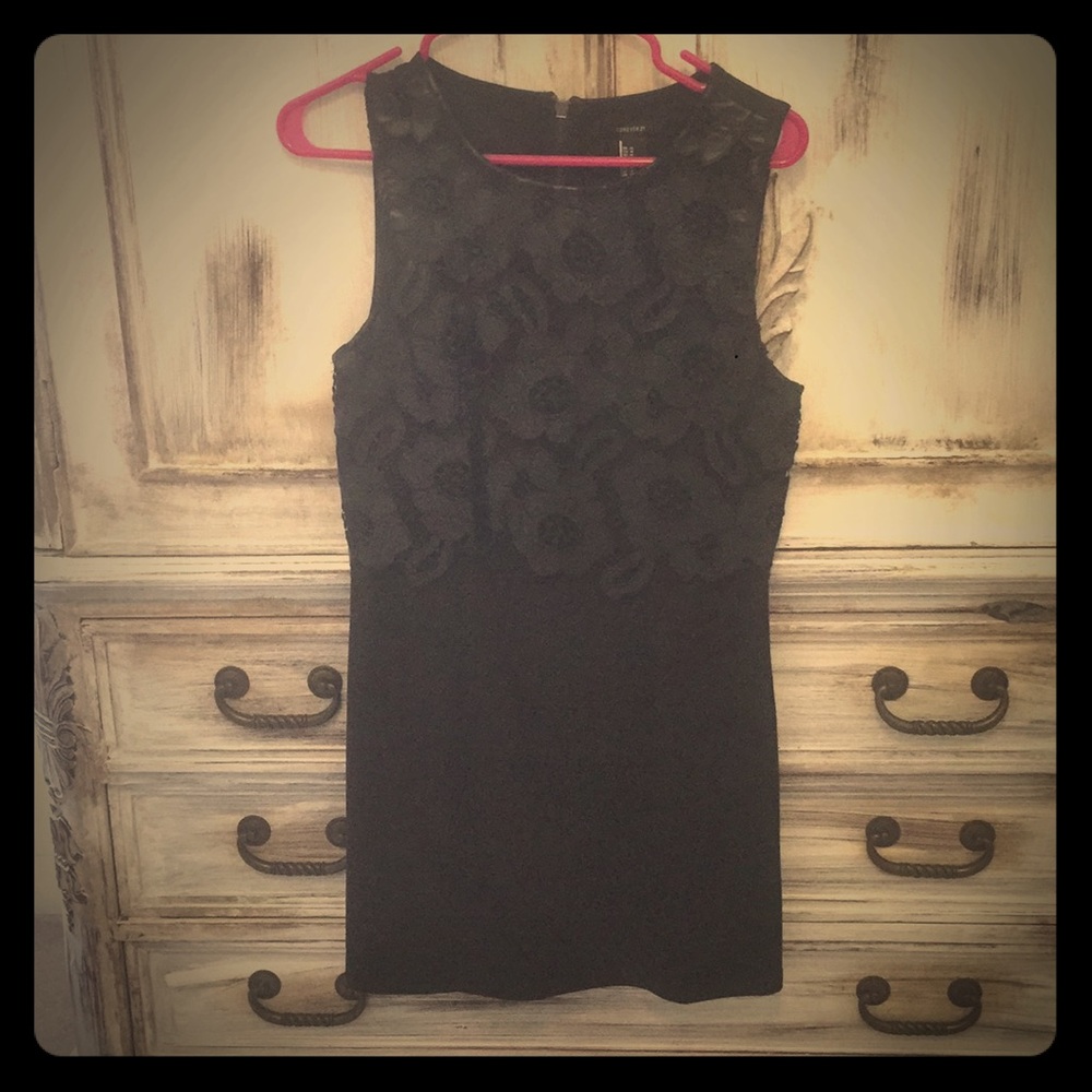 Black with faux leather attached overlay